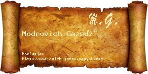 Modrovich Gazsó névjegykártya